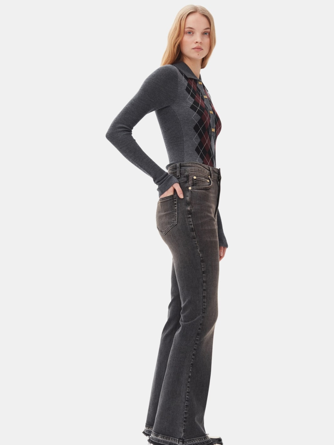 Ganni Sweaters Genser | Merino Jacquard Polo Shirt