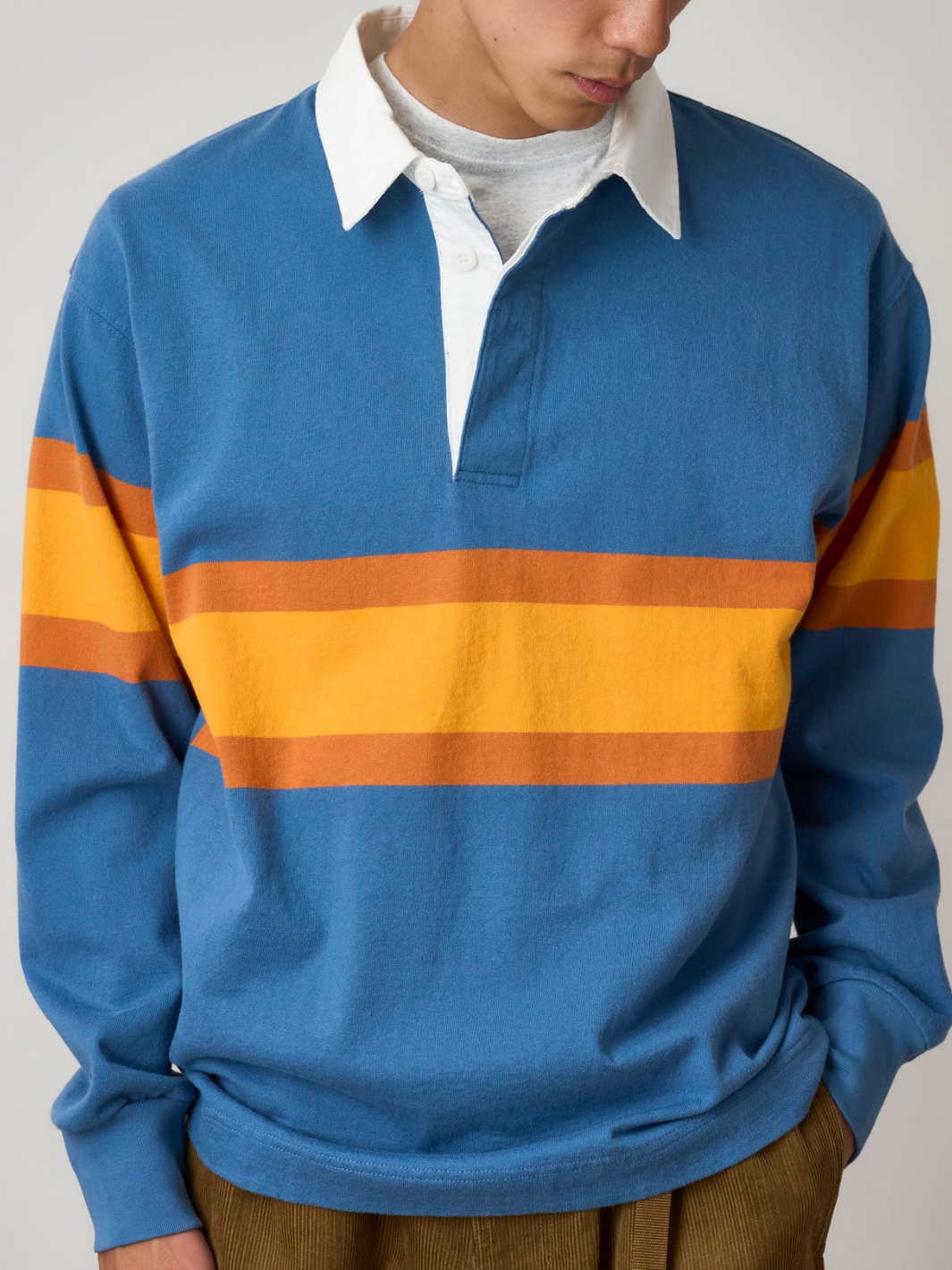 Gramicci Sweaters Genser | Langdon Rugby Shirt Sky/Apricot