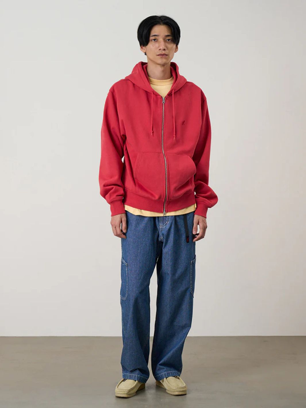 Gramicci Sweaters Genser | One Point Zip Hooded Sweatshirt Crimson Red