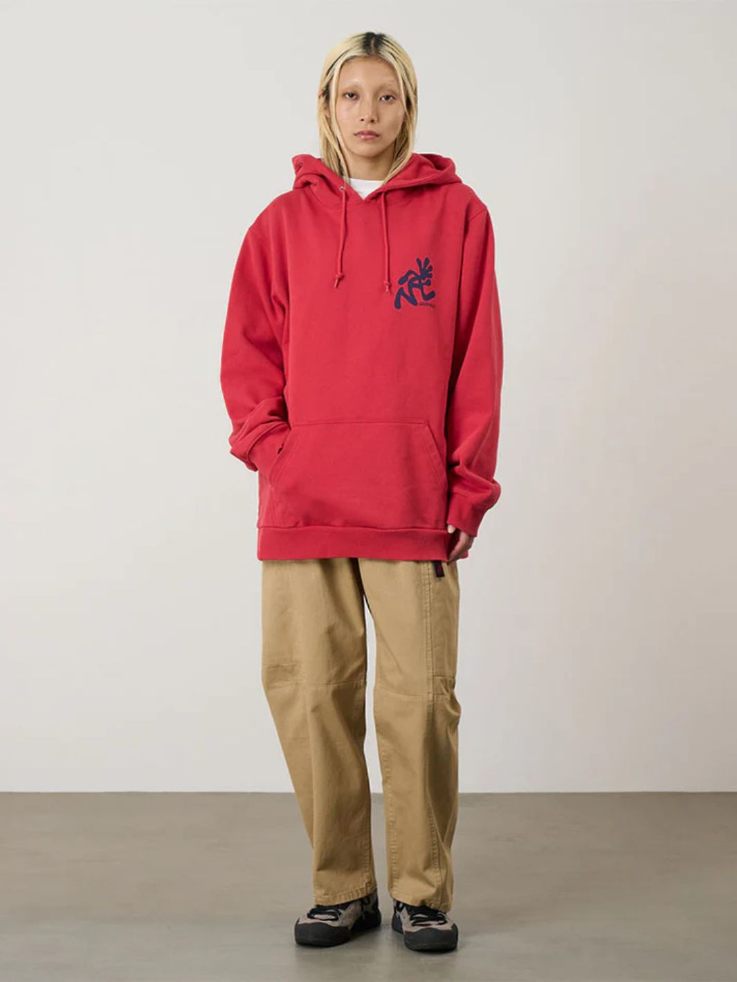 Gramicci Sweaters Genser | Running Man Hooded Sweatshirt Crimson Red