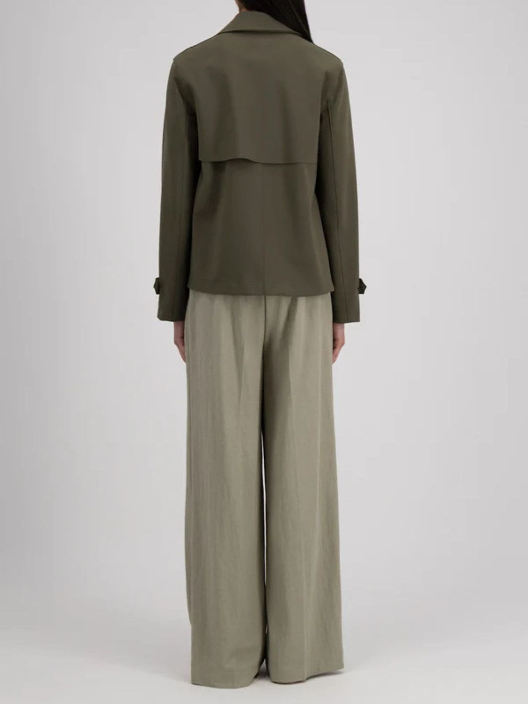 Harris Wharf London Jackets Jakke | W Cropped Trench Scuba Dark Khaki