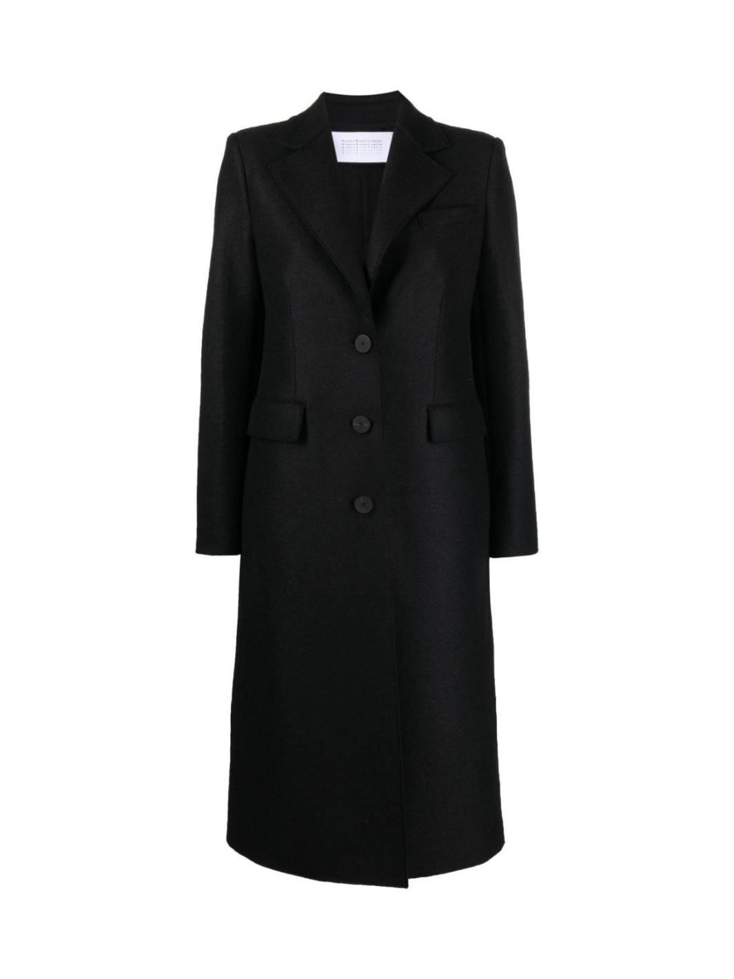Harris Wharf London Outerwear Kåpe | S.B. Coat Pressed Wool with shoulder pads Black