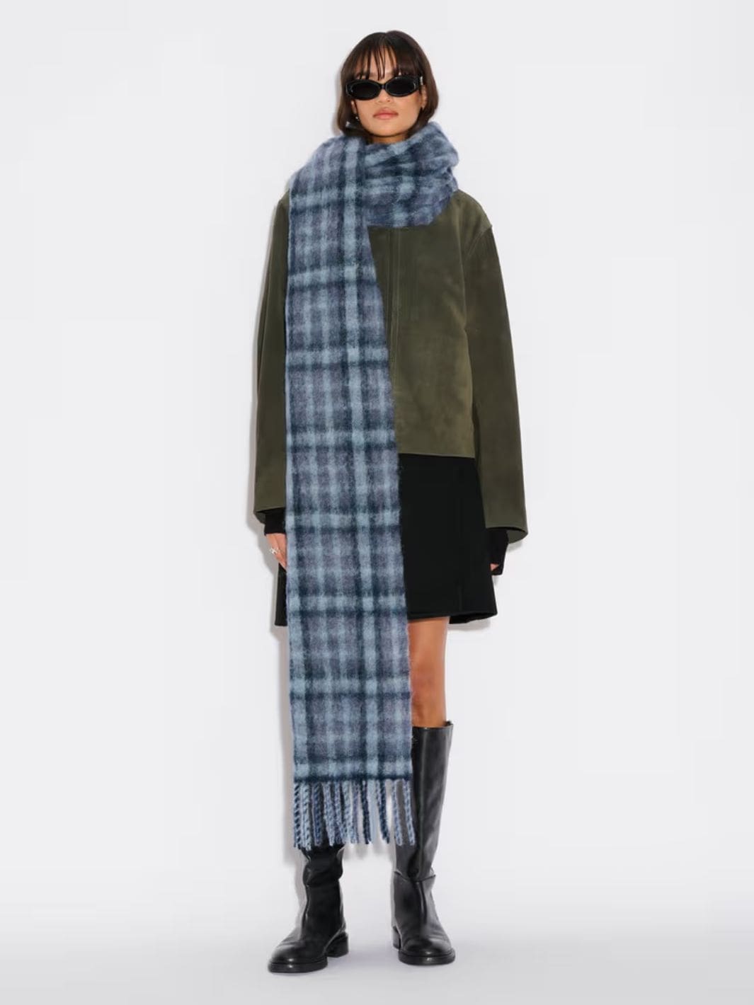 Holzweiler Accessories Skjerf | Freisa Scarf Blue Check