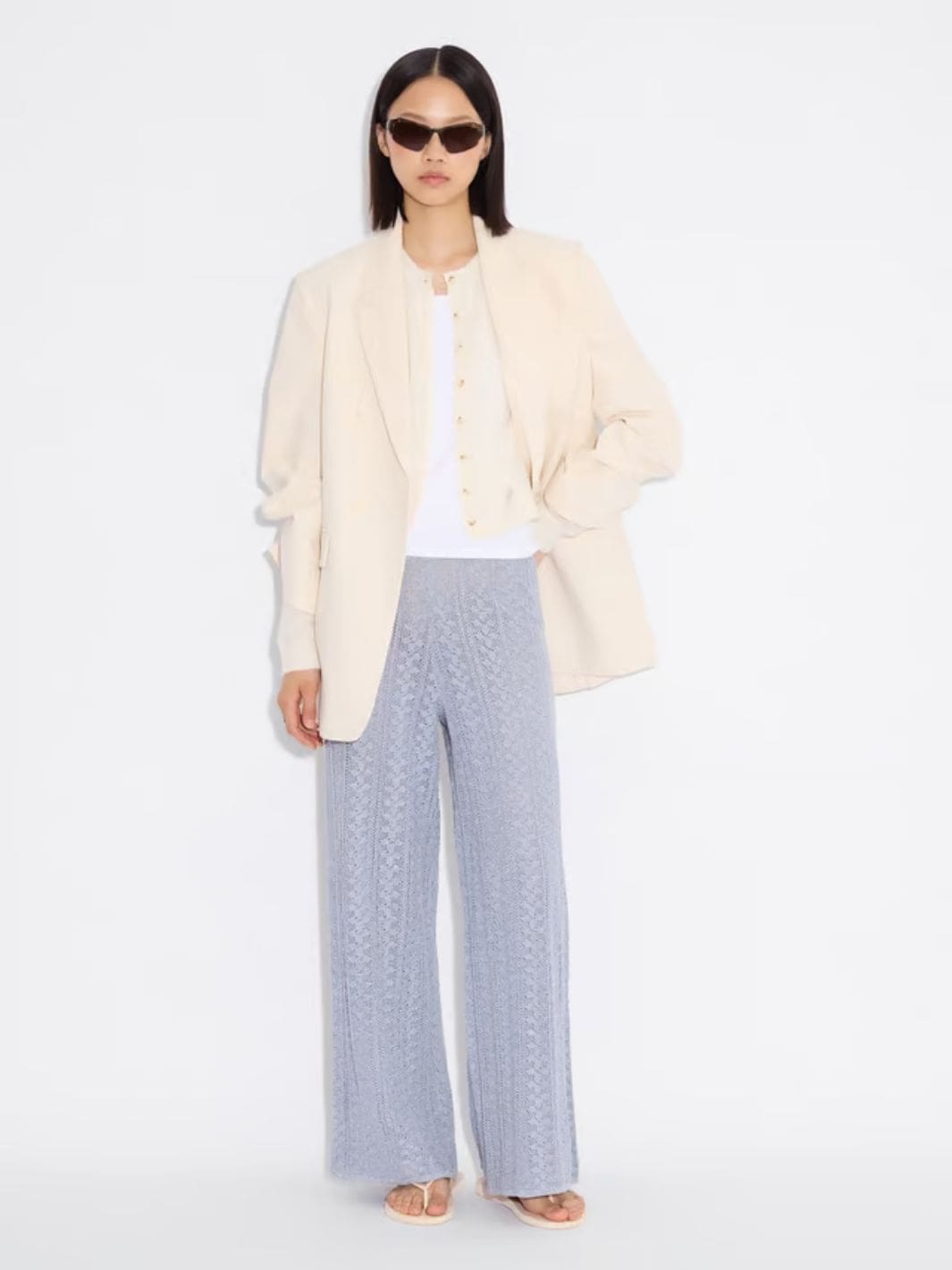 Holzweiler Bukser Bukse | Kelp Crochet Trousers Blue Mix
