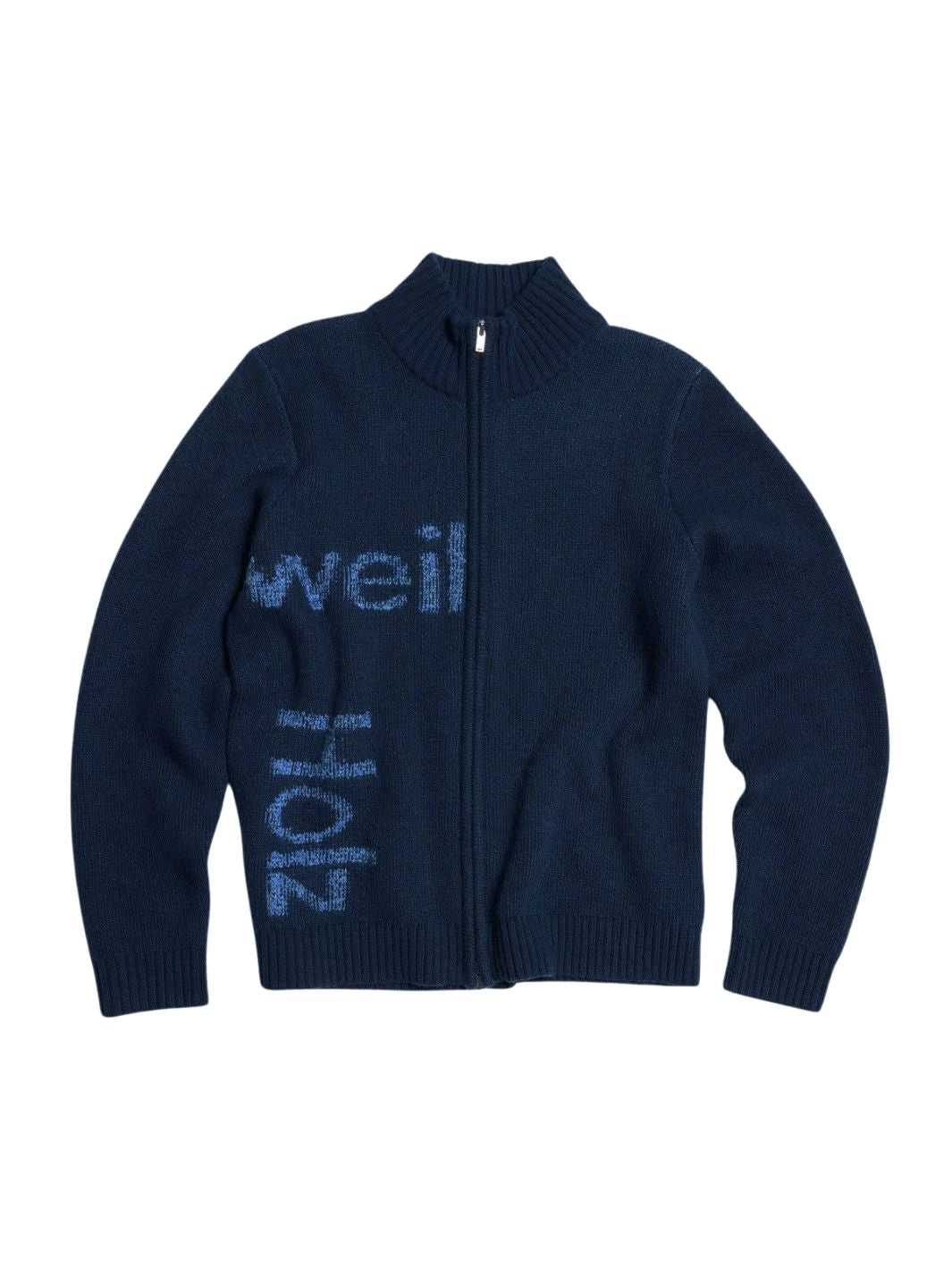 Holzweiler Jackets Cardigan | Haza Logo Wool Cardigan Blue Mix