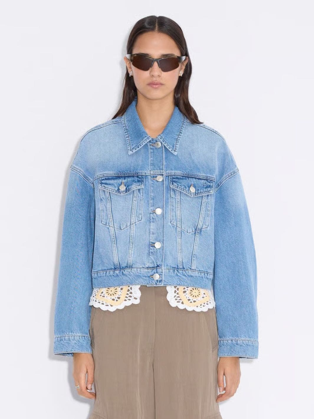 Holzweiler Jackets Jakke | Cropped Denim Jacket Blue