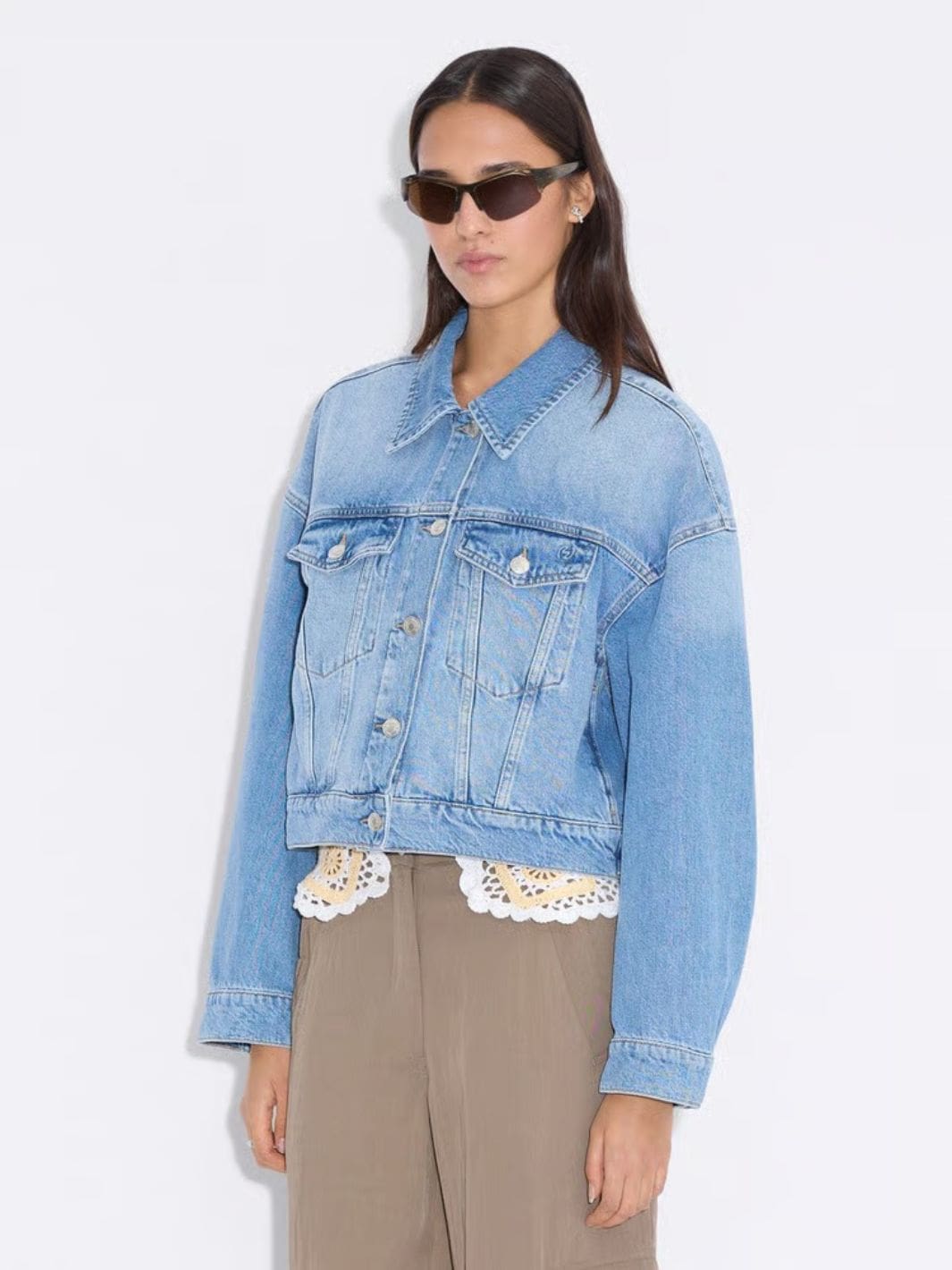 Holzweiler Jackets Jakke | Cropped Denim Jacket Blue