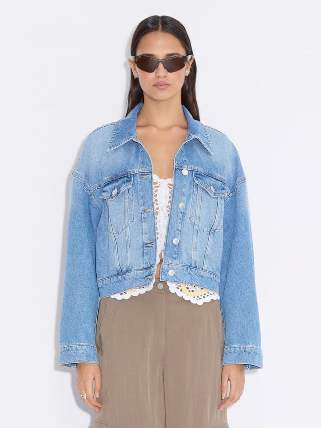 Holzweiler Jackets Jakke | Cropped Denim Jacket Blue