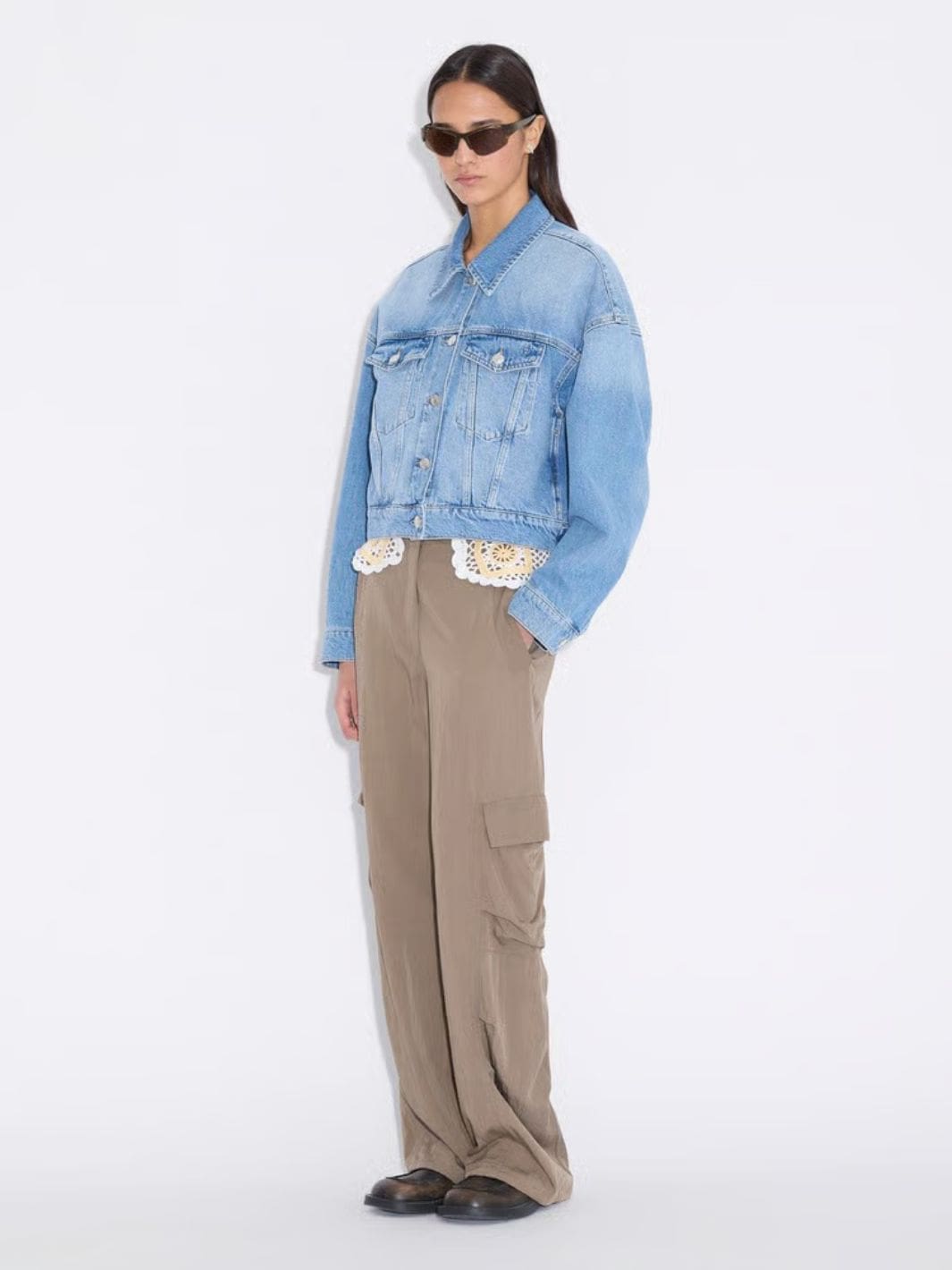 Holzweiler Jackets Jakke | Cropped Denim Jacket Blue