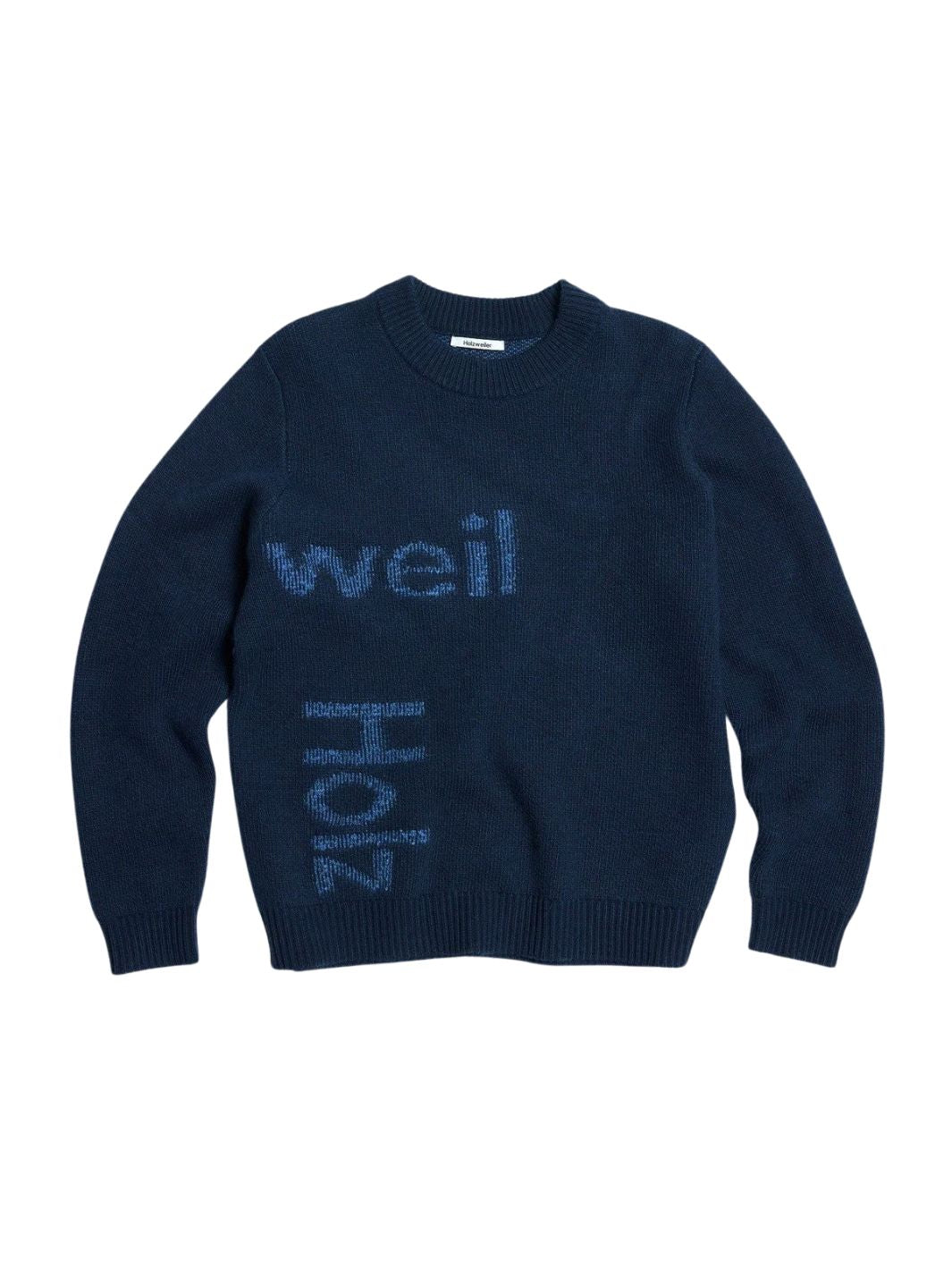 Holzweiler Sweaters Genser | Haza Logo Crew Blue Mix