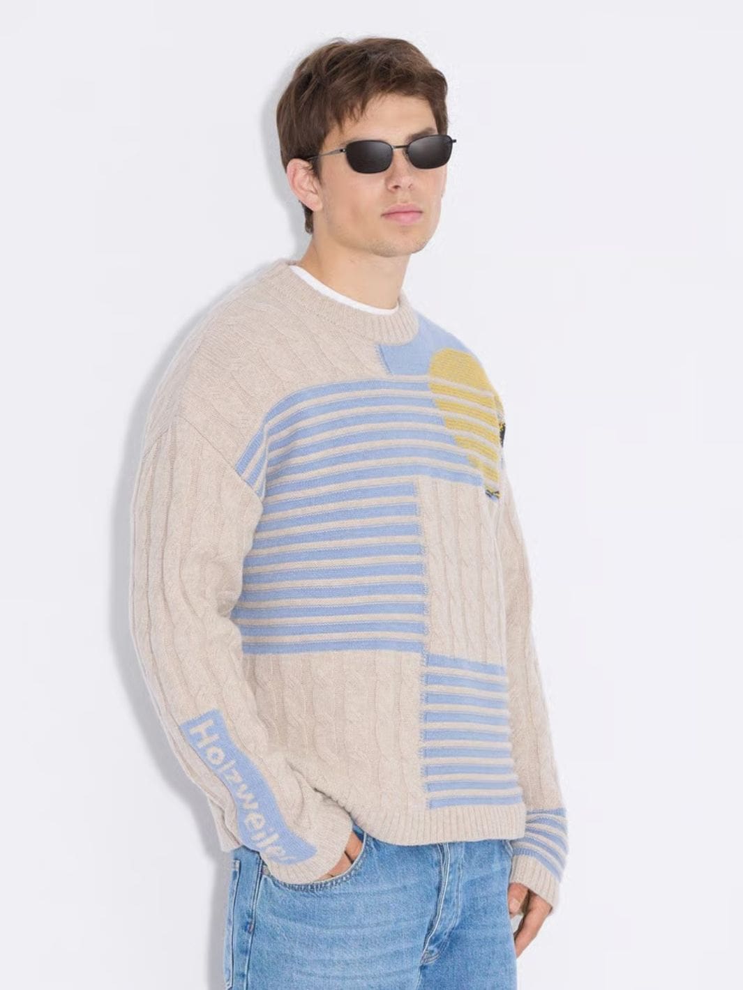 Holzweiler Sweaters Genser | Retro Sun Crew Beige Mix