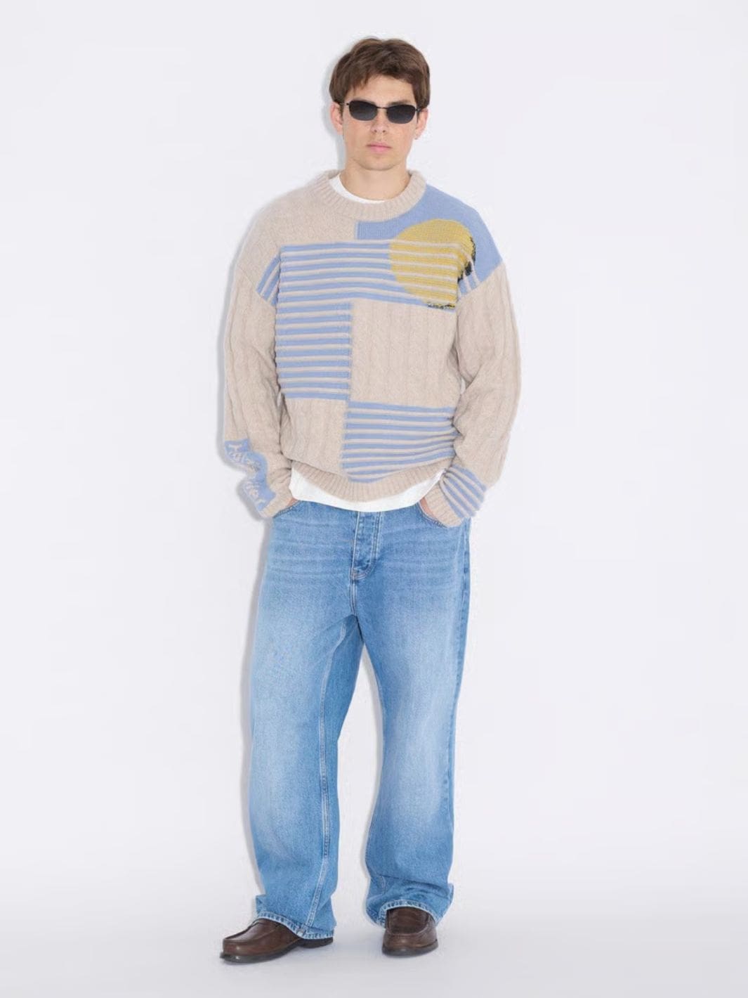 Holzweiler Sweaters Genser | Retro Sun Crew Beige Mix