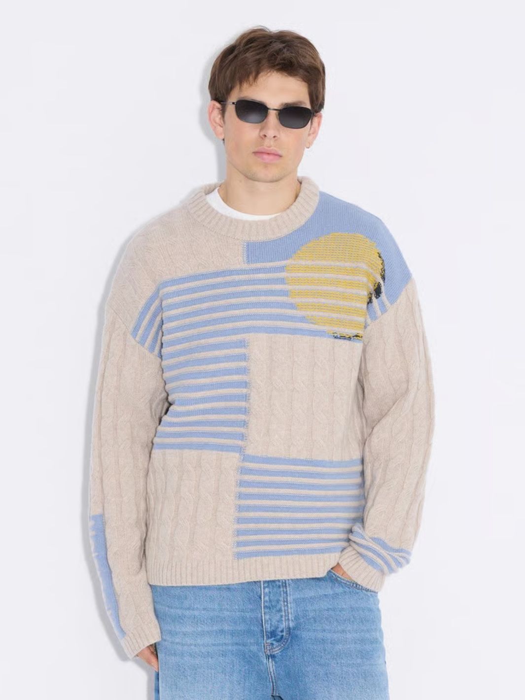 Holzweiler Sweaters Genser | Retro Sun Crew Beige Mix
