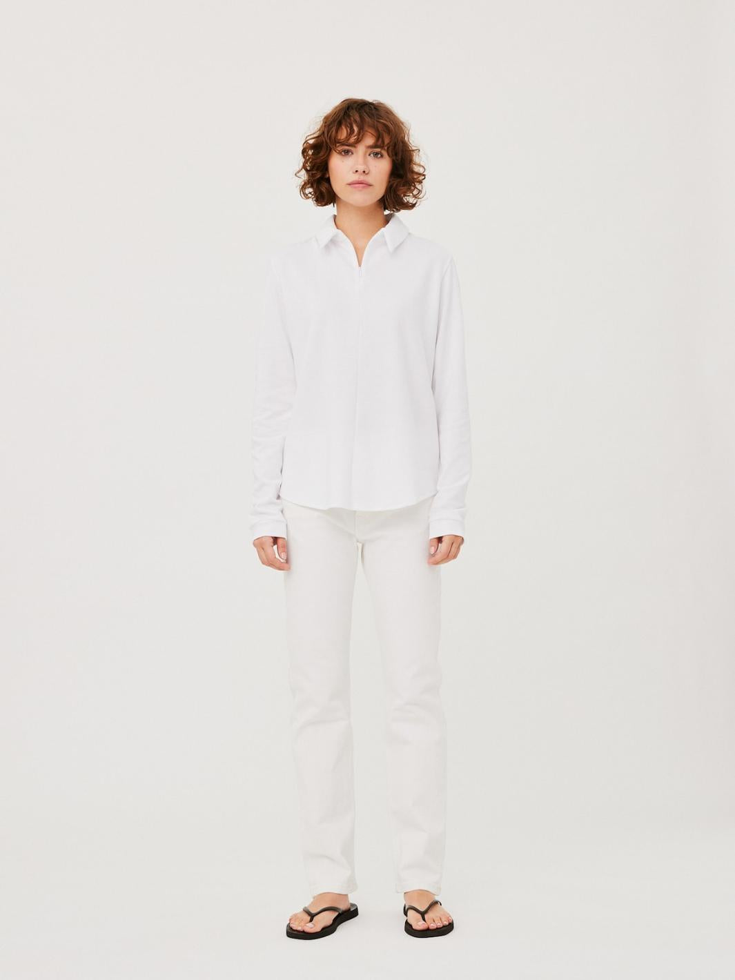 Julie Josephine Shirts Genser | Fannie Half-Zip Shirt White