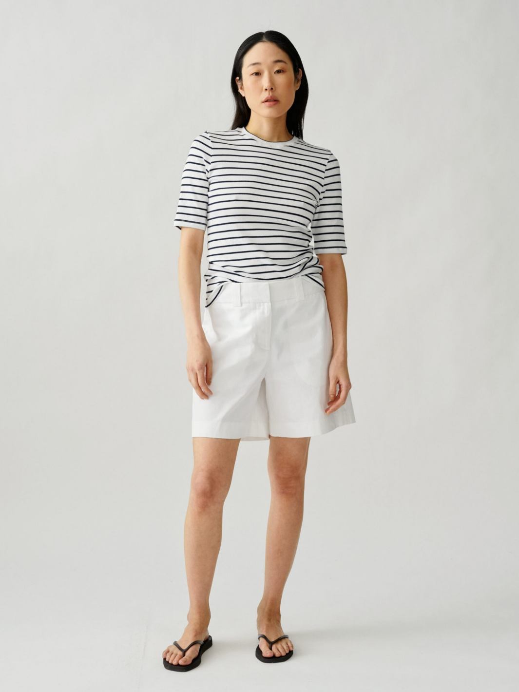 Julie Josephine Tees & Longsleeves T-skjorte | Marianne Rib Dark Navy Stripe