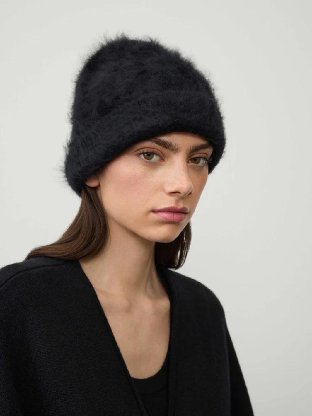 Lisa Yang Accessories Lue | Brushed Beanie Black