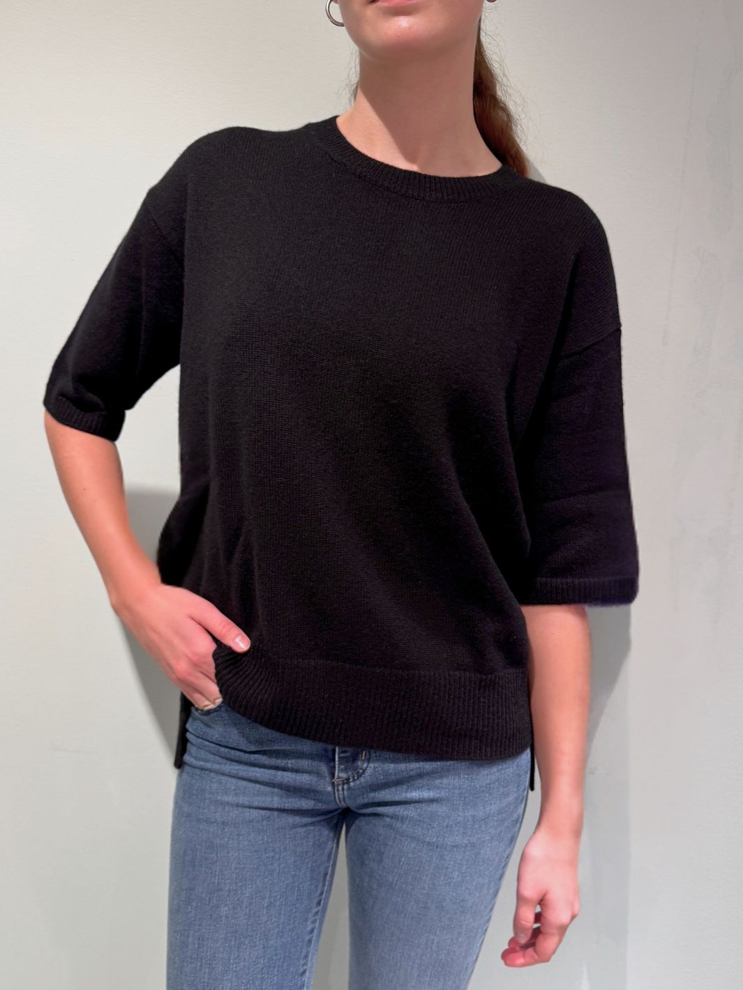 Lisa Yang Knit Genser | Camille Sweater Black