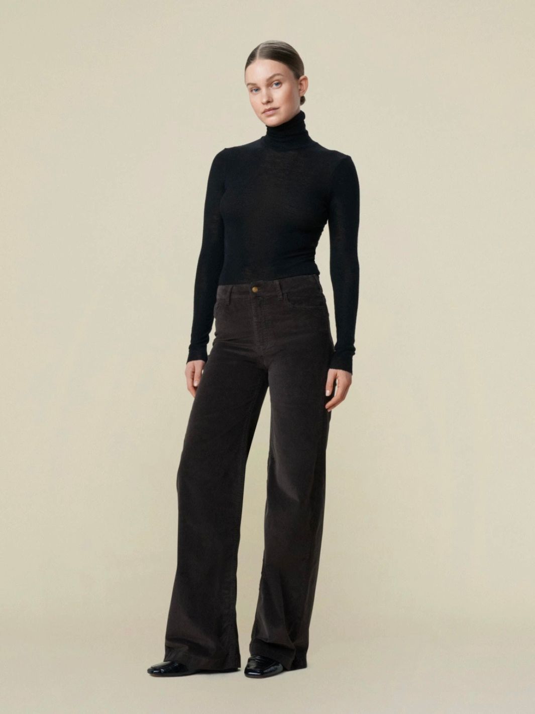 Lois Bukser Bukser | Palazzo Mistral Micro Cord Soft Chocolate Brown
