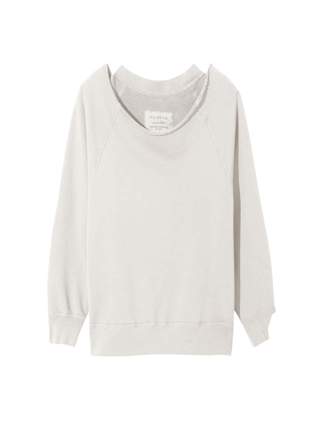 Nili Lotan Sweaters Genser | Luka Scoop Neck Sweatshirt Chalk