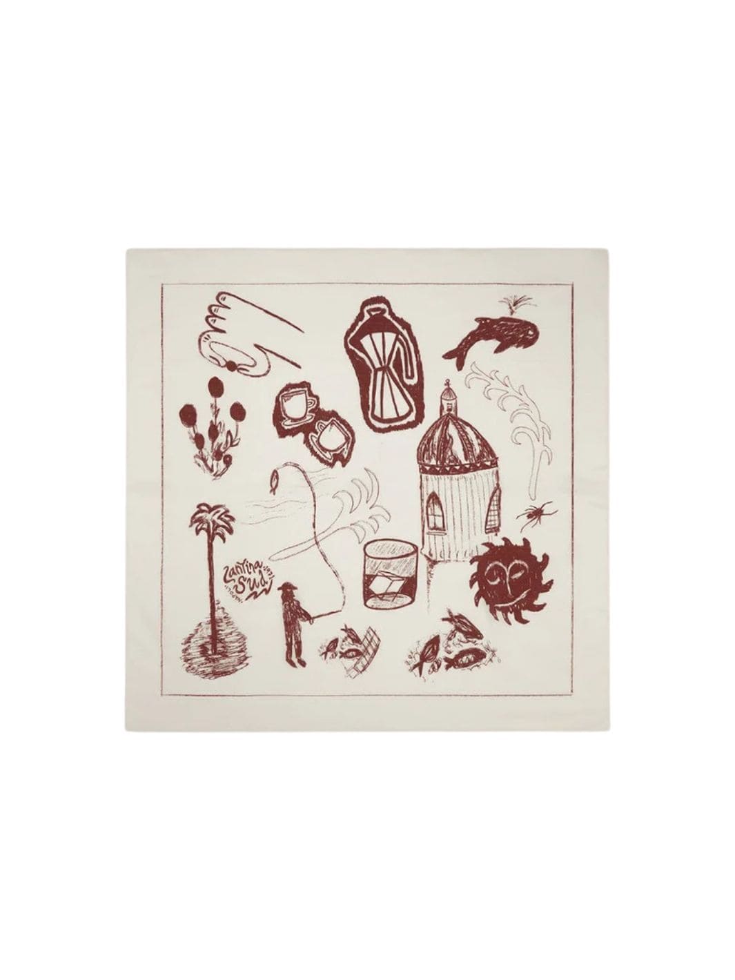 Oas Accessories Skjerf | Cantina Bandana Off-White/Burg