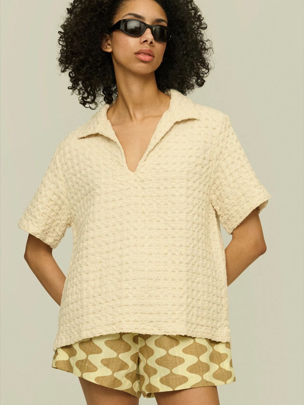 Oas Shirts Skjorte | Ecru Jaffa Waffle Shirt Off-White
