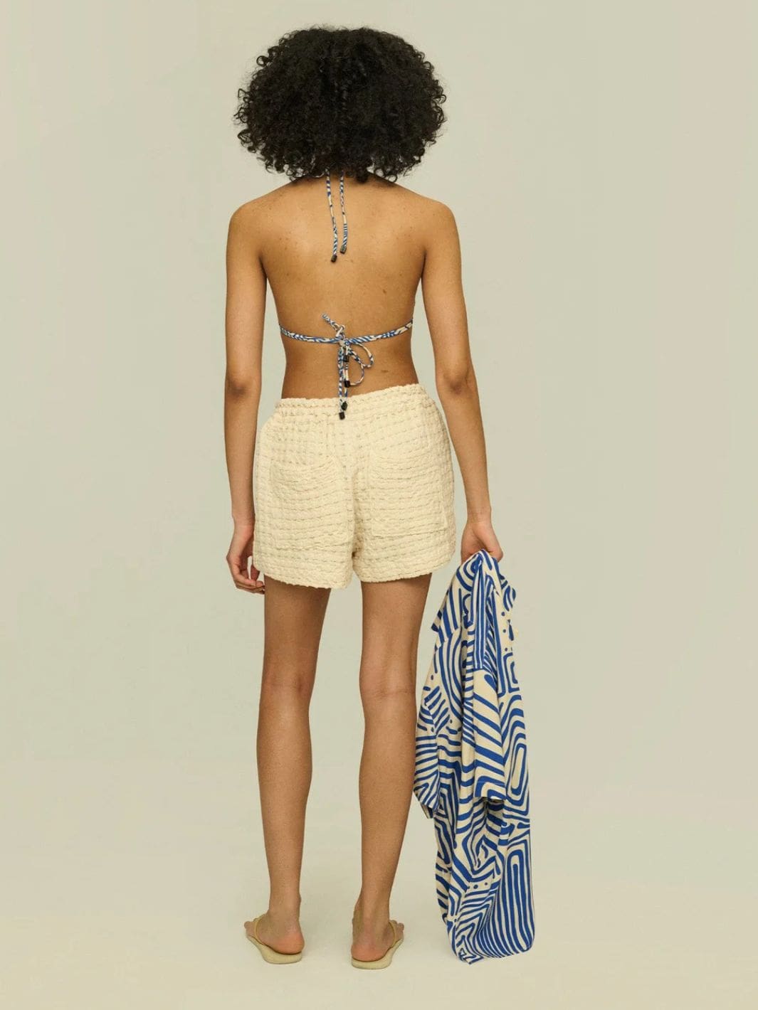 Oas Shorts Shorts | Ecru Drizzle Waffle Shorts Off-White
