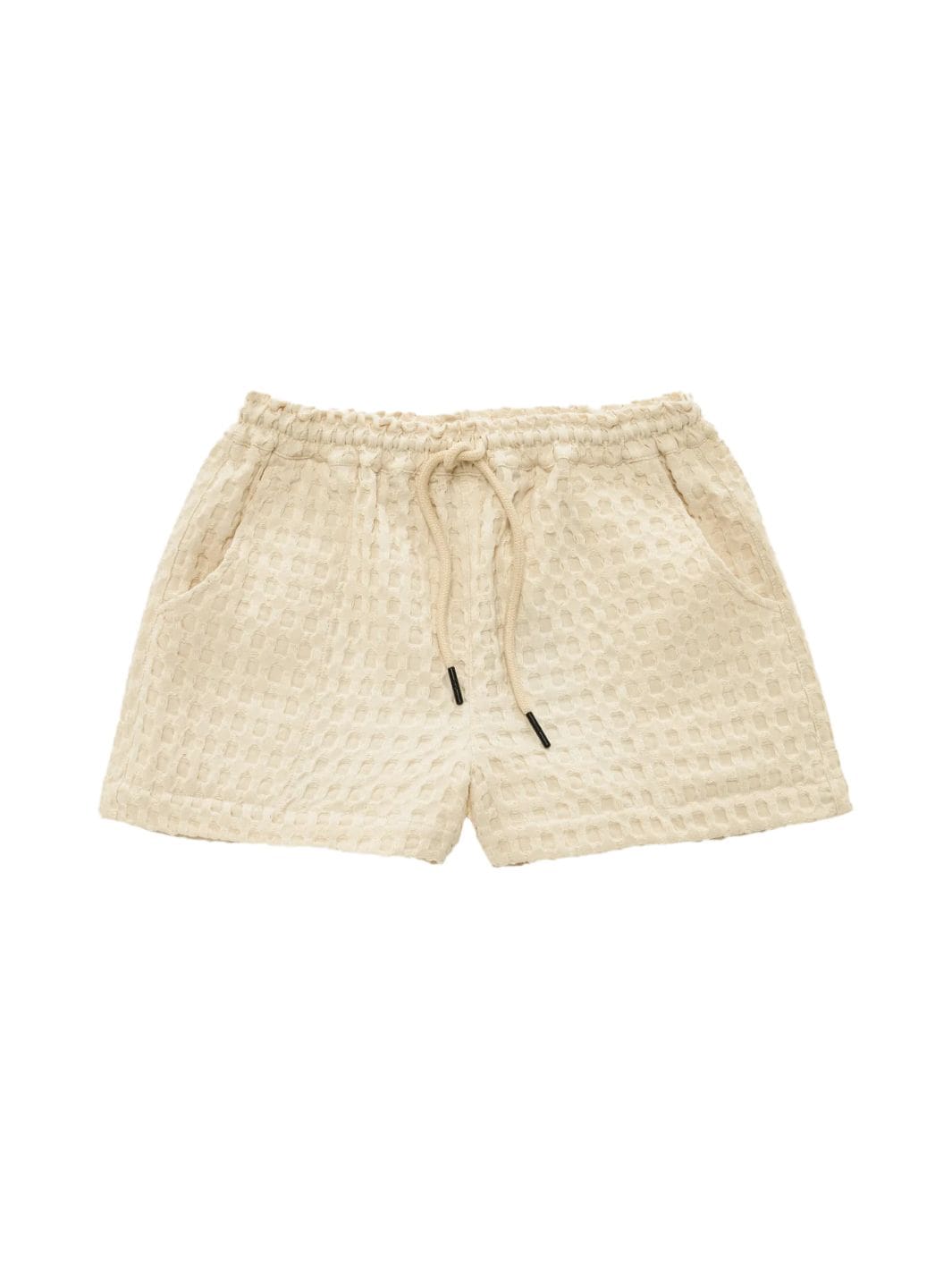 Oas Shorts Shorts | Ecru Drizzle Waffle Shorts Off-White