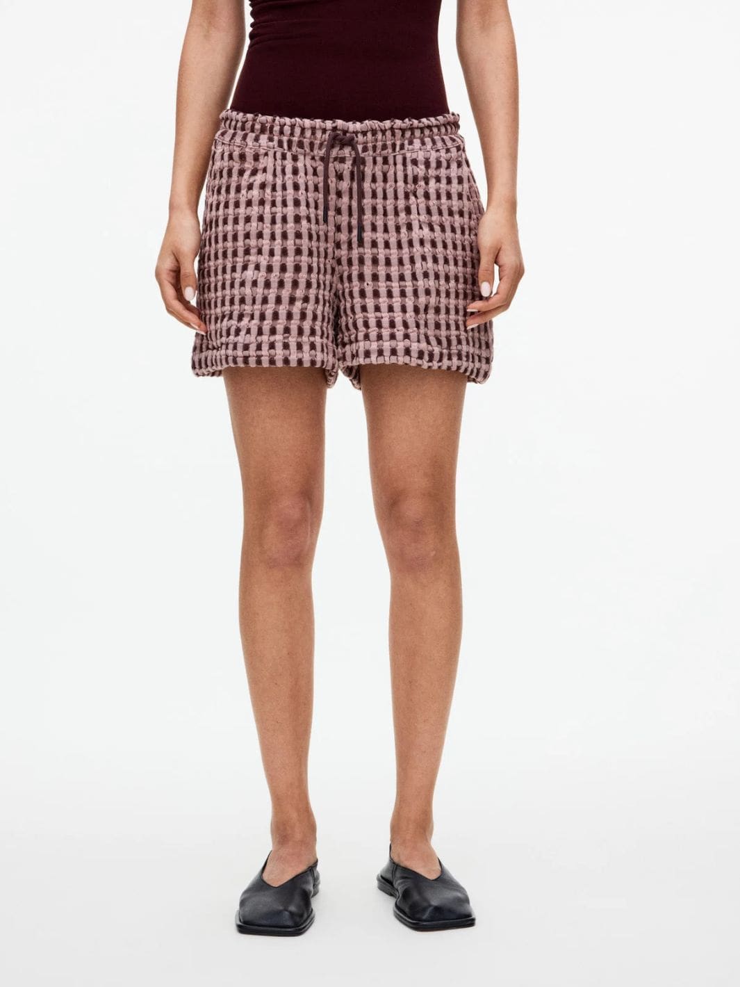 Oas Shorts Shorts | Ferratelle Drizzle Waffle Shorts Pink/Burg
