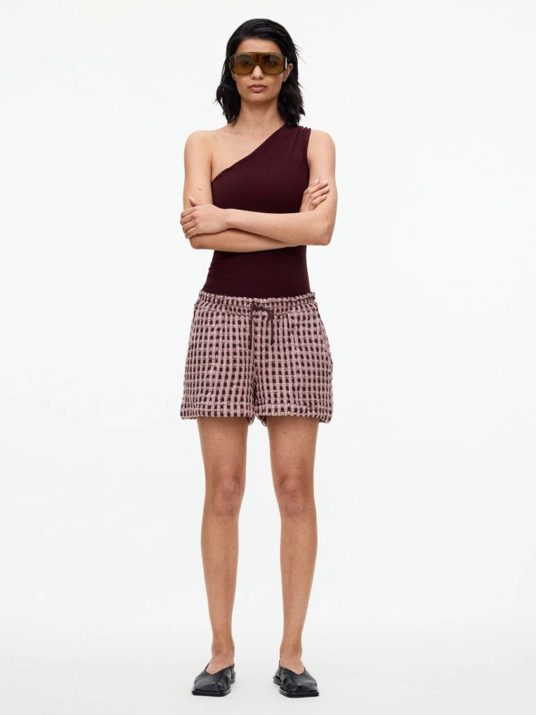 Oas Shorts Shorts | Ferratelle Drizzle Waffle Shorts Pink/Burg