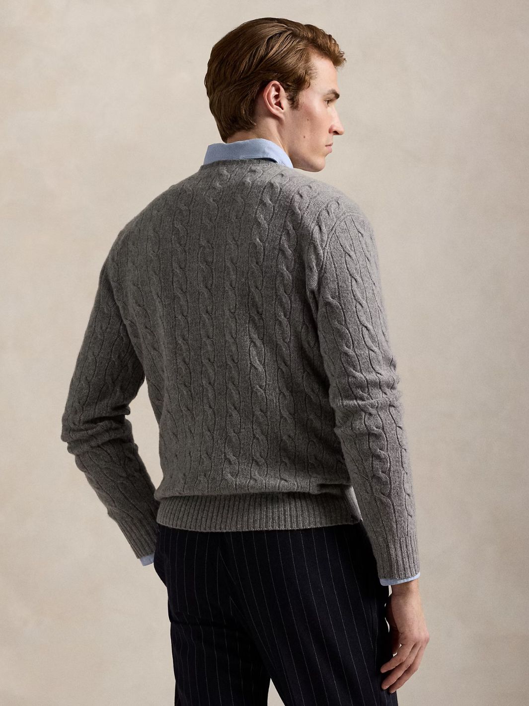 Polo Ralph Lauren Knit Cable Cashmere Pullover Grey