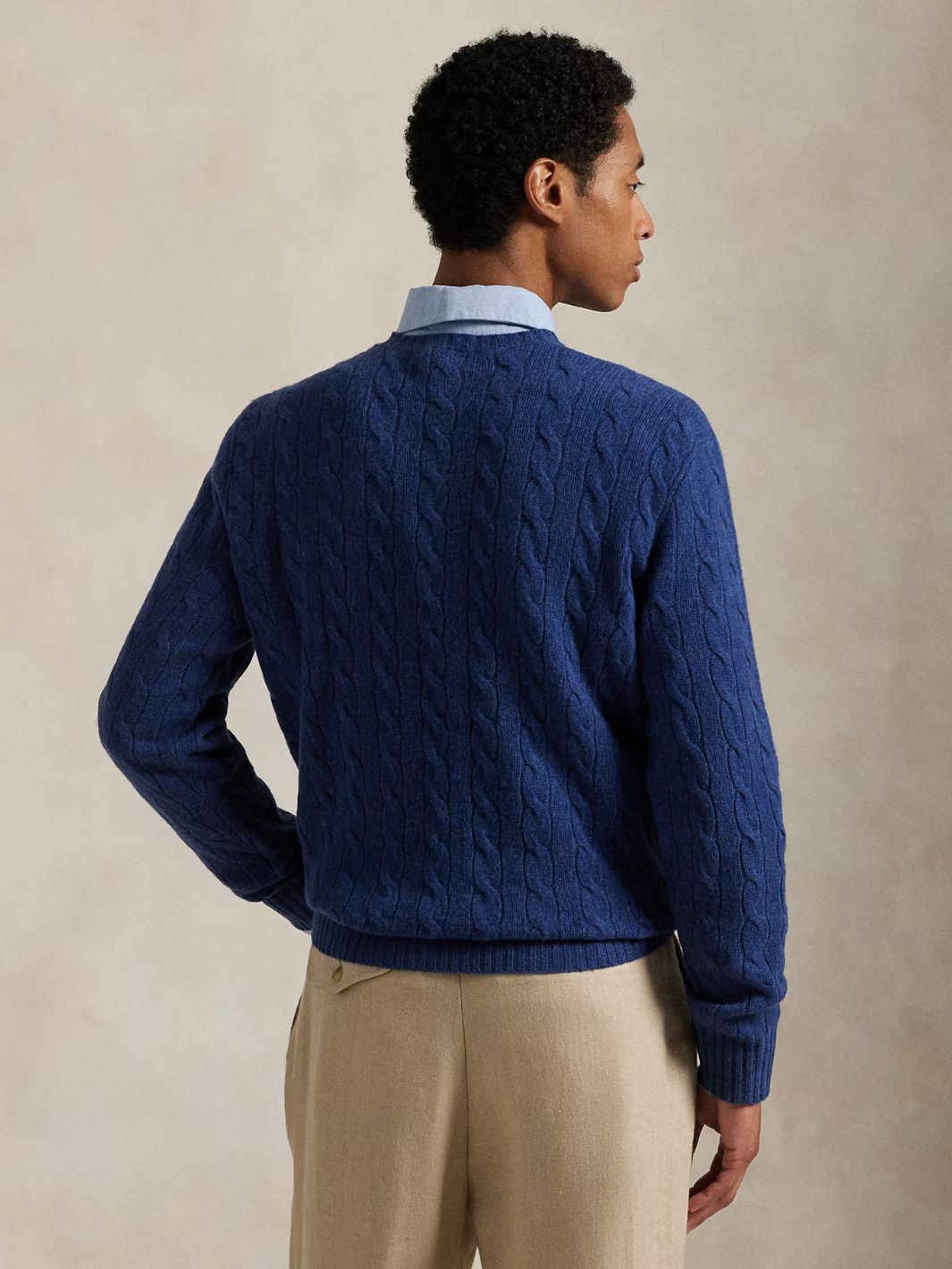 Polo Ralph Lauren Knit Cable Cashmere Pullover Rustic Navy