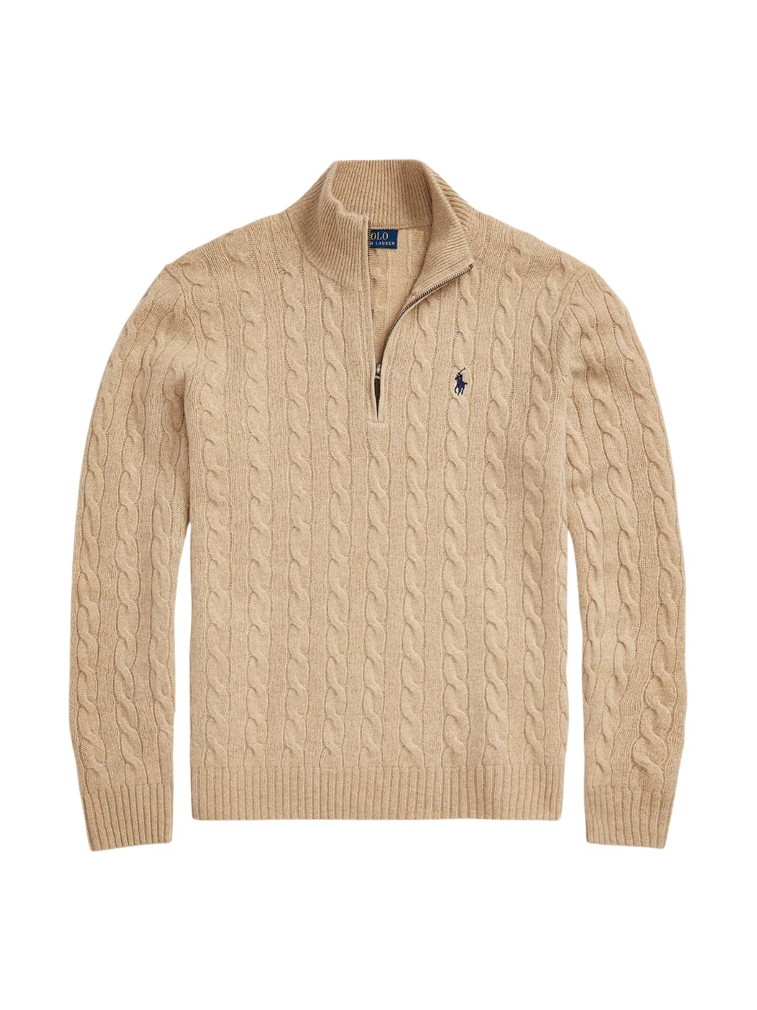 Polo Ralph Lauren Knit Genser | Cable Cashmere Half-Zip Brown