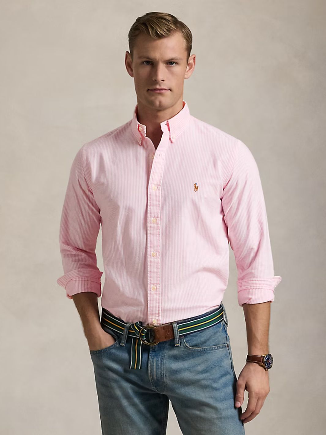 Polo Ralph Lauren Shirts Skjorte | Custom Fit Oxford Pink Stripes