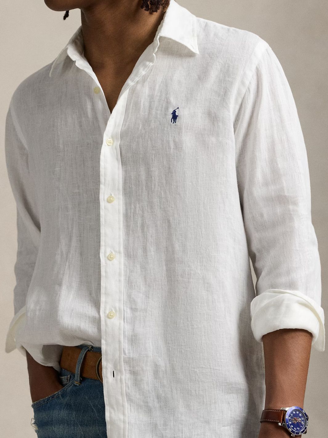 Polo Ralph Lauren Shirts Skjorte | Slim Fit Linen Shirt Ceramic White
