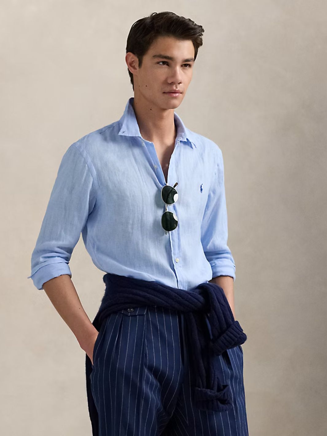 Polo Ralph Lauren Shirts Skjorte | Slim Fit Linen Shirt Office Blue