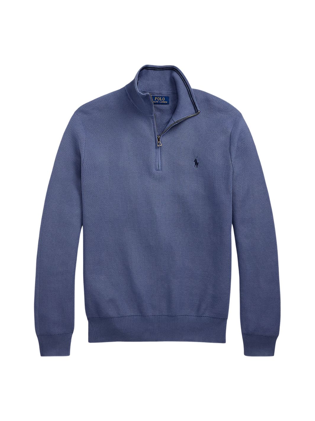 Polo Ralph Lauren Sweaters Genser | Half-Zip Neck Stripe Cotton Blue