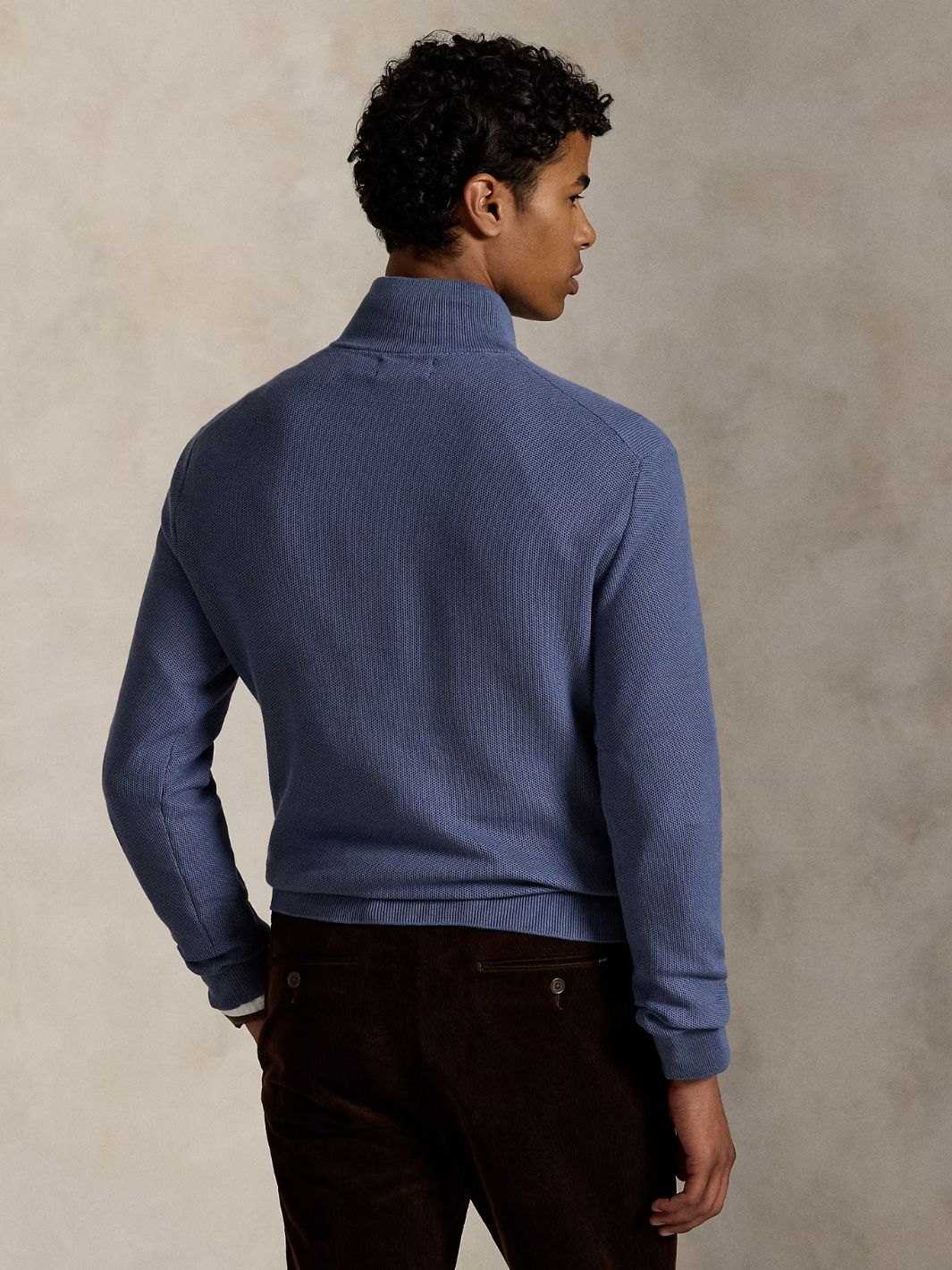 Polo Ralph Lauren Sweaters Genser | Half-Zip Neck Stripe Cotton Blue