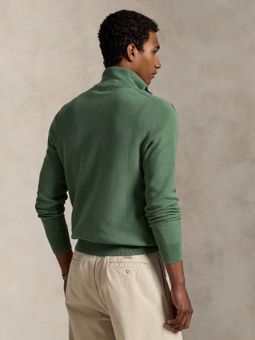 Polo Ralph Lauren Sweaters Genser | Half-Zip Neck Stripe Cotton Green