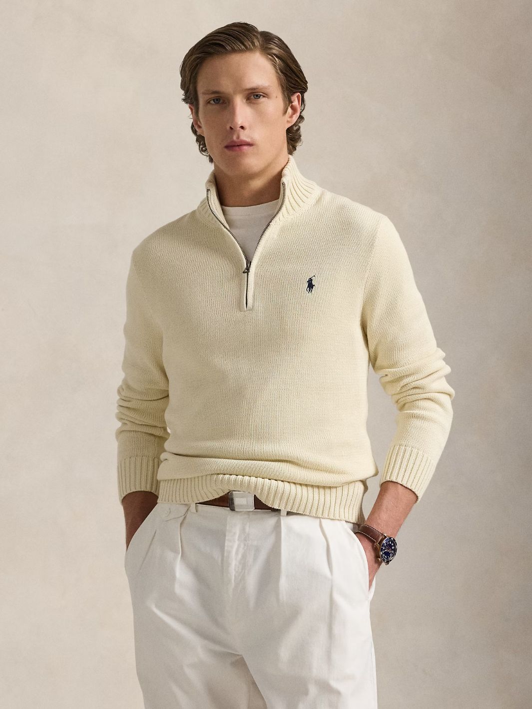 Polo Ralph Lauren Sweaters Genser | Pullover Half Zip Cream
