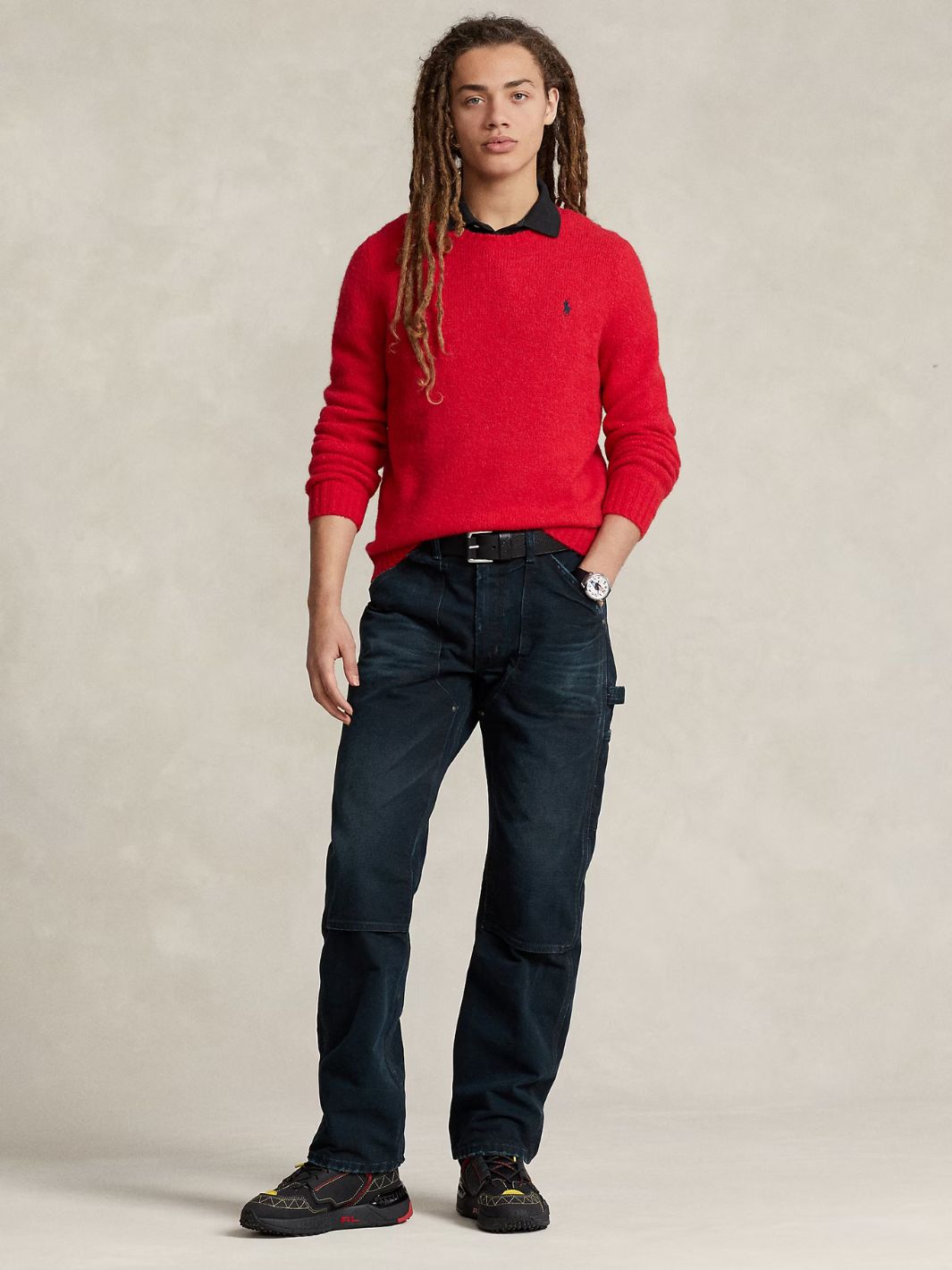 Polo Ralph Lauren Sweaters Genser | Textured Crewneck Jumper RL Red