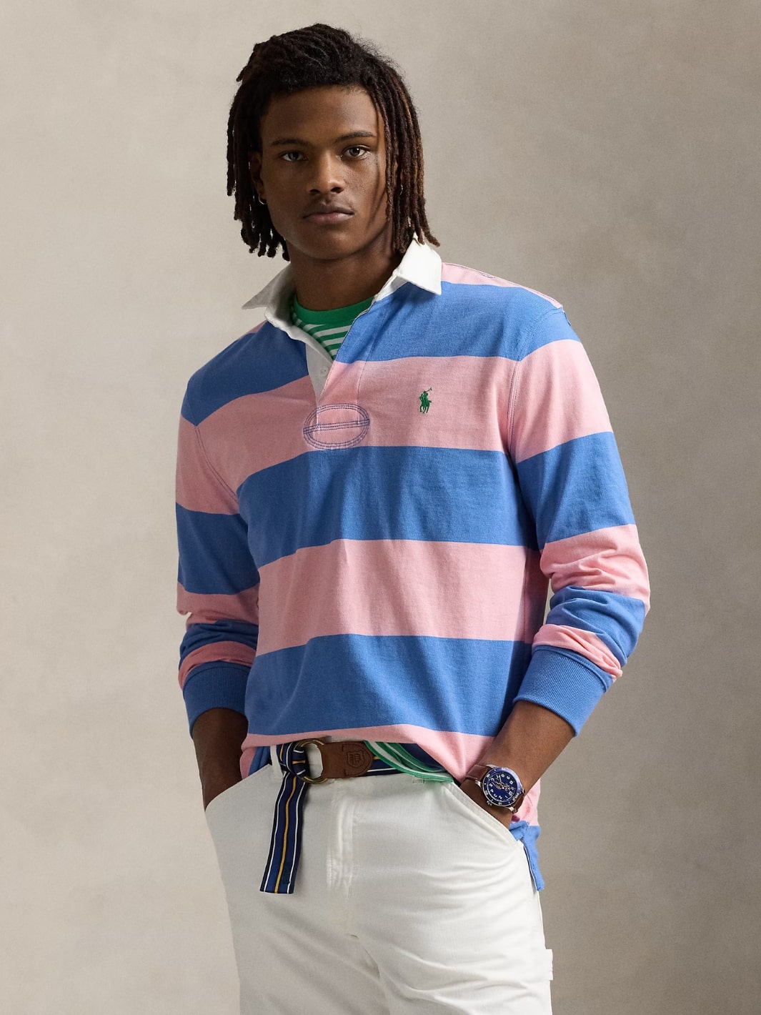 Polo Ralph Lauren Sweaters Genser | The Iconic Rugby Shirt Garden Pink/Blue