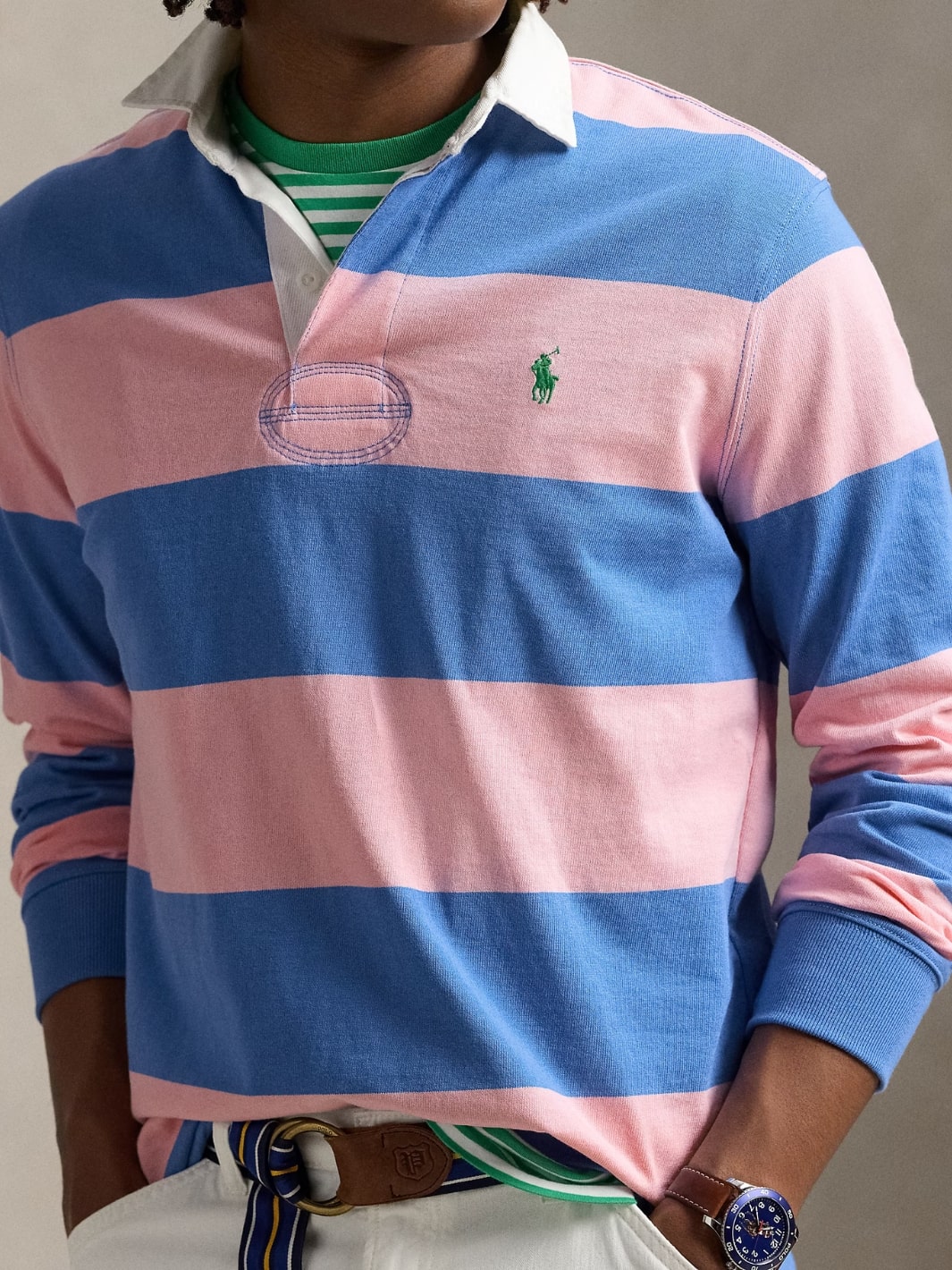 Polo Ralph Lauren Sweaters Genser | The Iconic Rugby Shirt Garden Pink/Blue