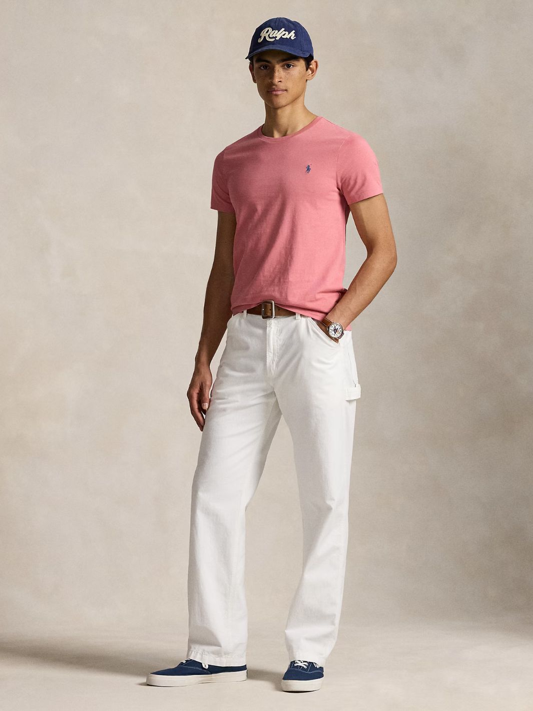 Polo Ralph Lauren Tees & Longsleeves T-Skjorte | Custom Slim Fit Jersey Crewneck T-Shirt Rose