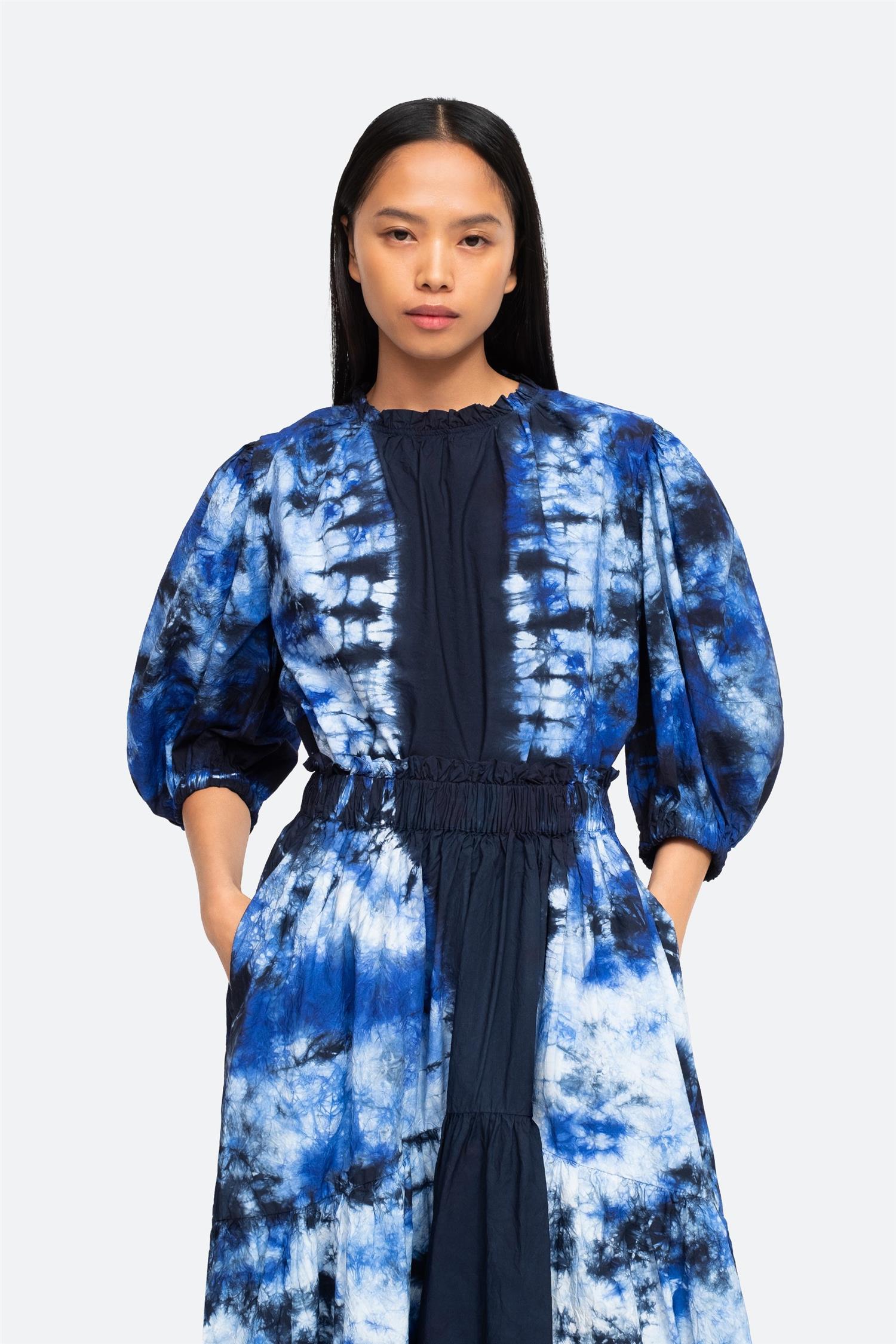 Sea NY Blouses Celestia Tie Dye Puff Top