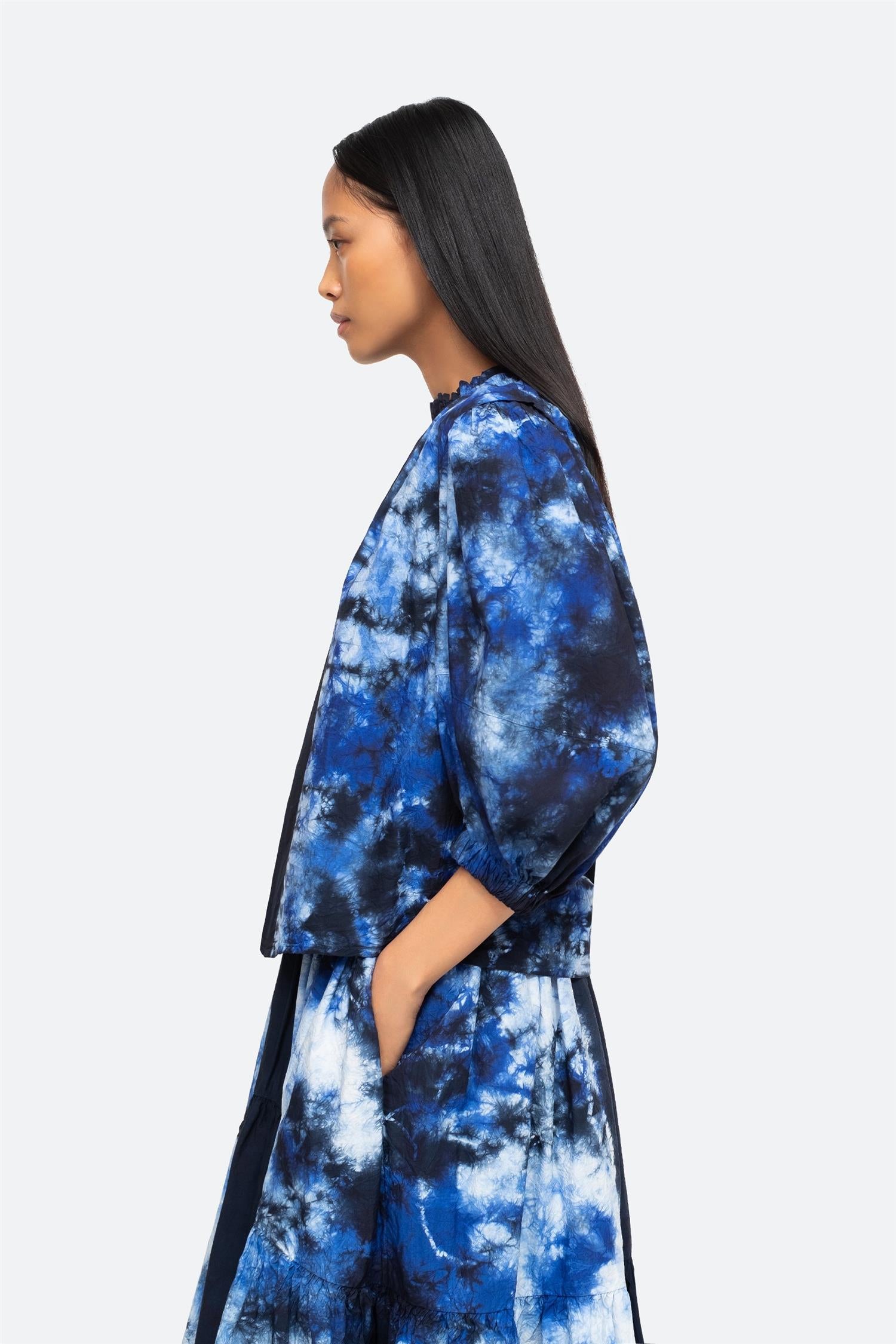 Sea NY Blouses Celestia Tie Dye Puff Top