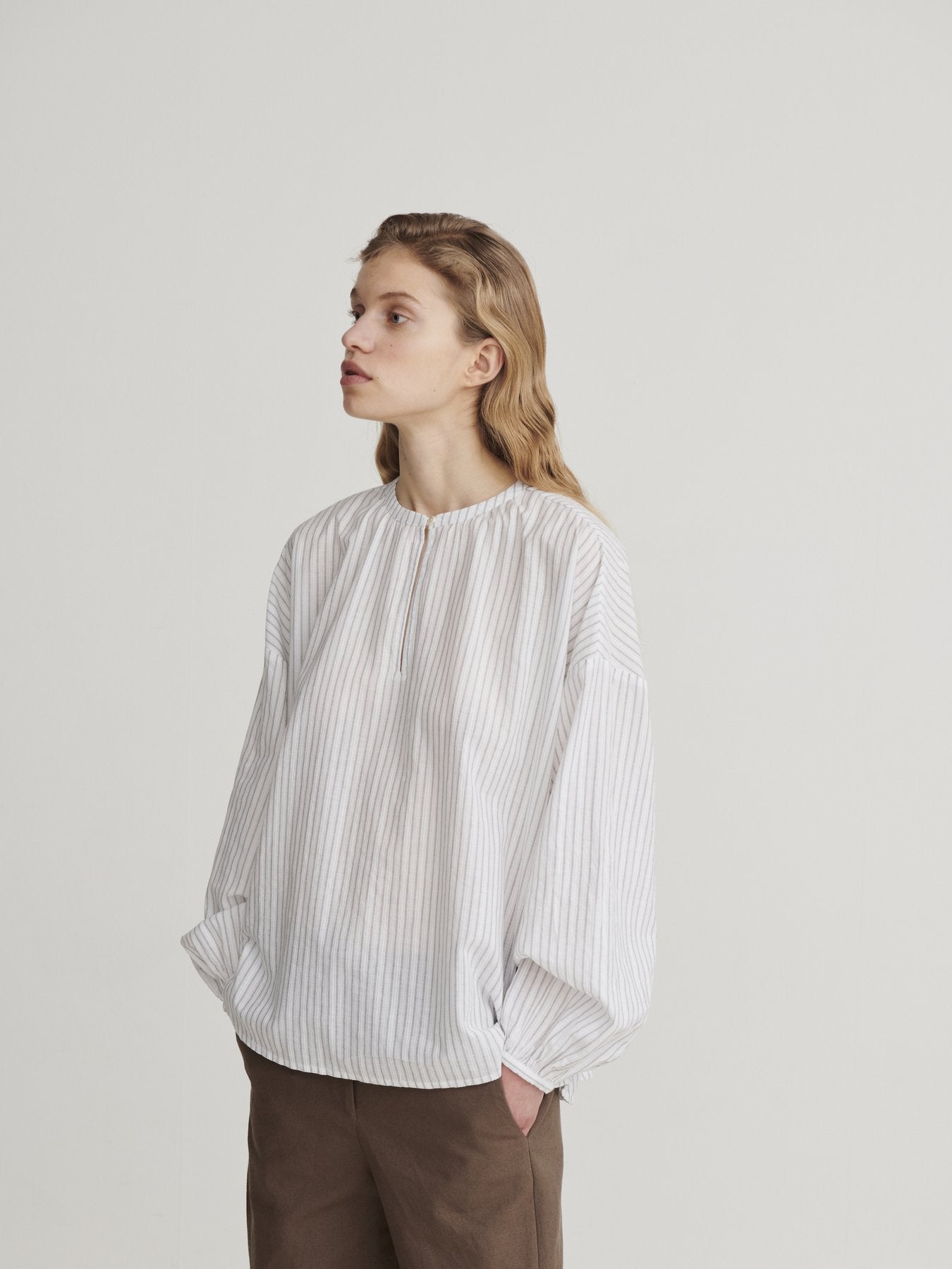 Skall Studio Shirts Bluse | Pisa Tunic Blouse White/Beige Check