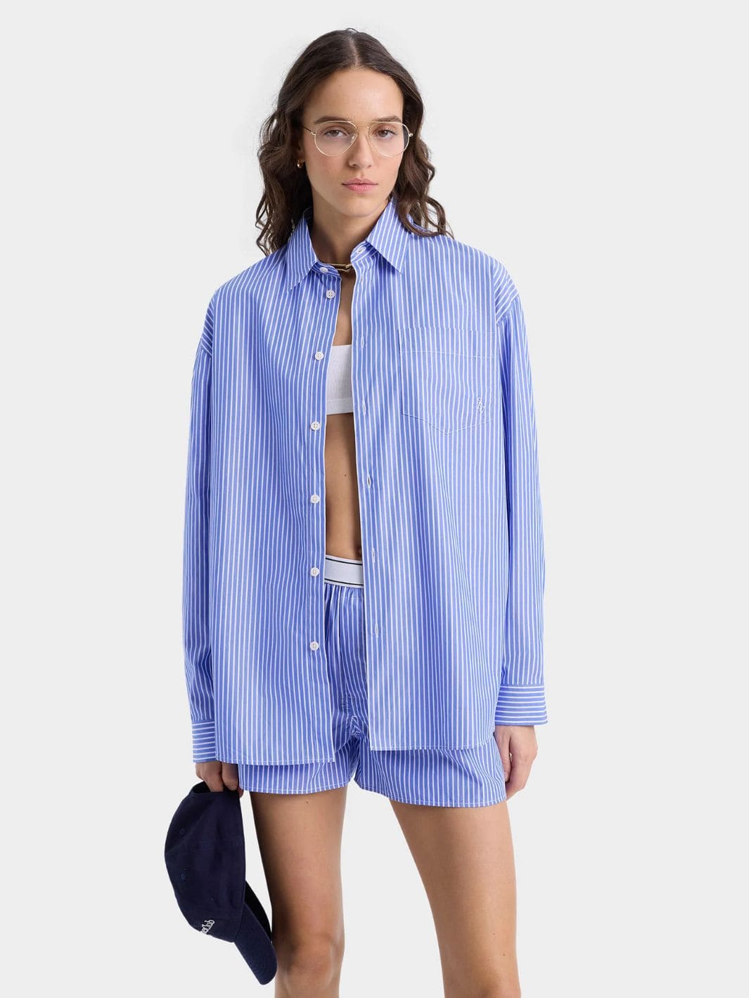 Sporty & Rich Shirts Skjorte | SRC Oversized Shirt Blue Striped