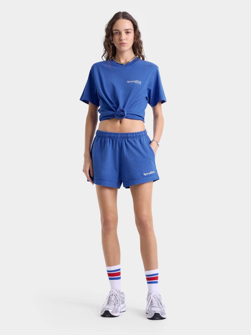 Sporty & Rich Shorts Shorts | Serif Logo Disco Short Blue