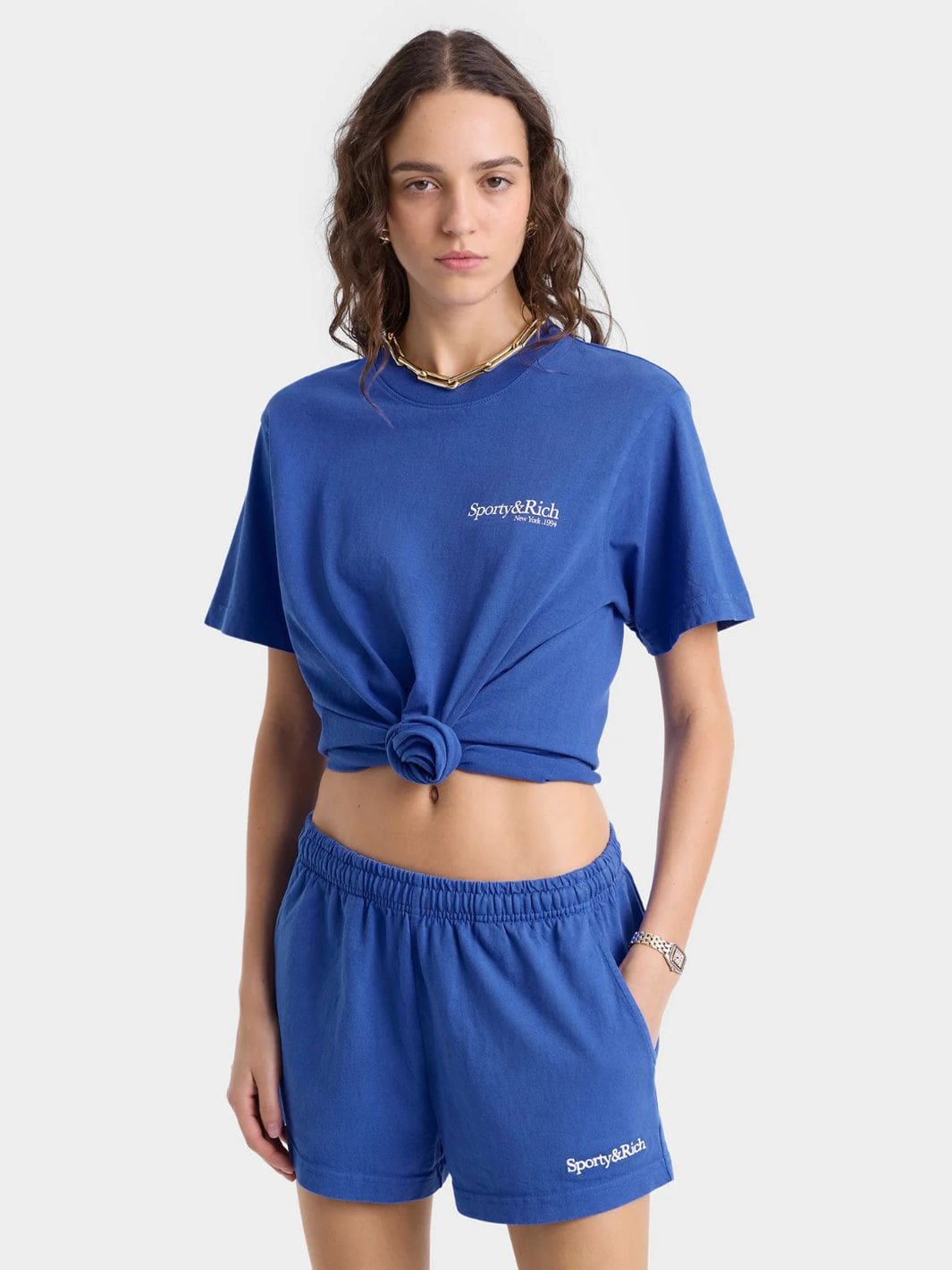 Sporty & Rich Shorts Shorts | Serif Logo Disco Short Blue