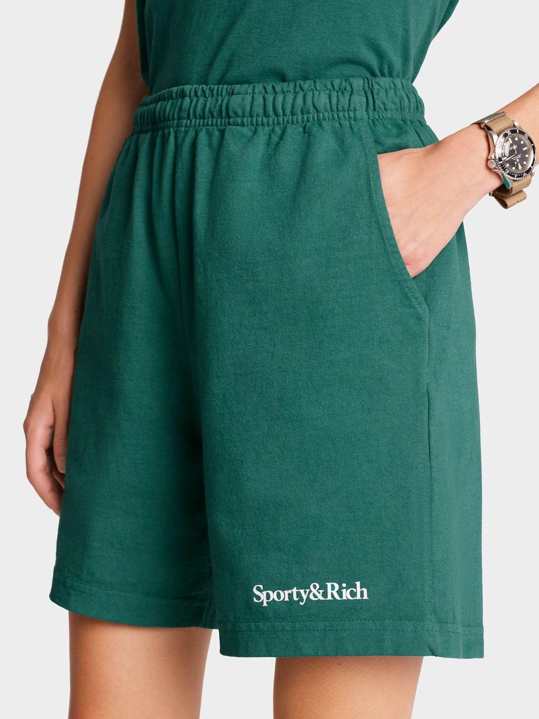 Sporty & Rich Shorts Shorts | Serif Logo Gym Shorts